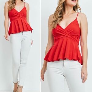 #14Red Strappy Peplum top